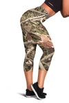 Camouflage Realistic Tree Authumn Print Women Capris