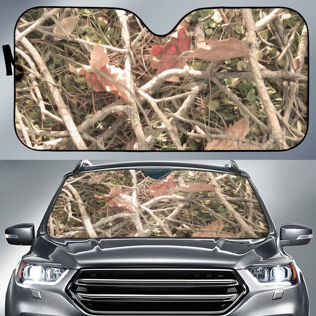 Camouflage Realistic Tree Autumn Print Car Sun Shade For Windshield