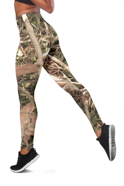 Camouflage Realistic Tree Autumn Print Women Leggings