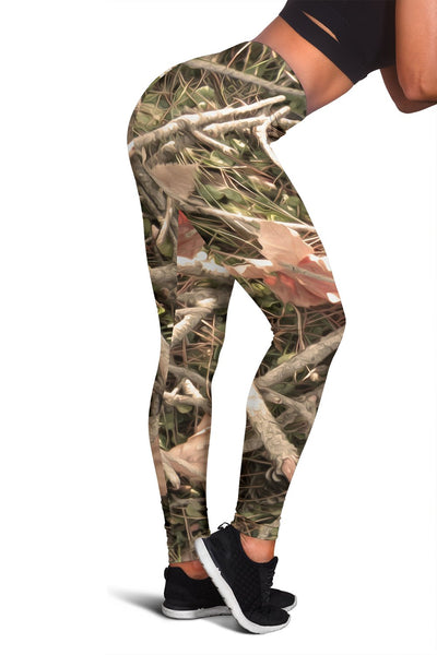 Camouflage Realistic Tree Autumn Print Women Leggings