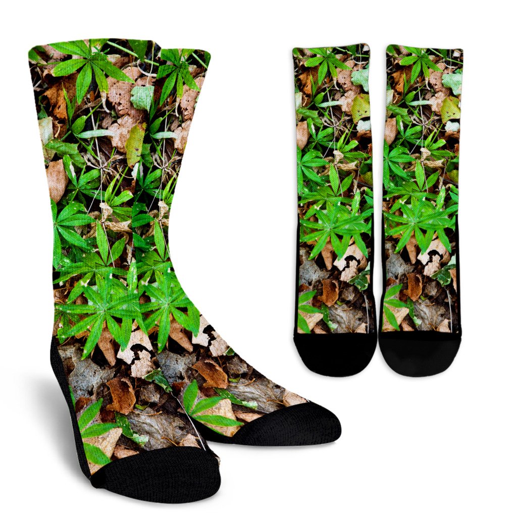 Camouflage Realistic Tree Fresh Print Crew Socks