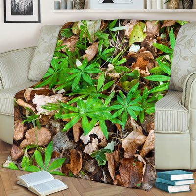 Camouflage Realistic Tree Fresh Print Fleece Blanket