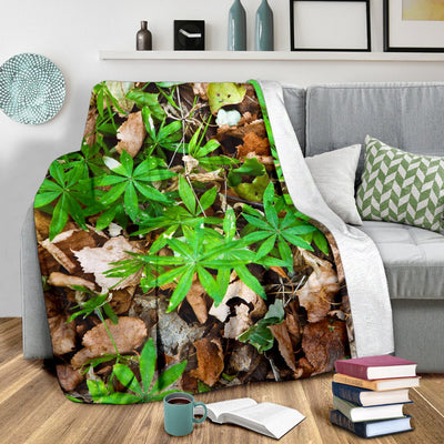 Camouflage Realistic Tree Fresh Print Fleece Blanket