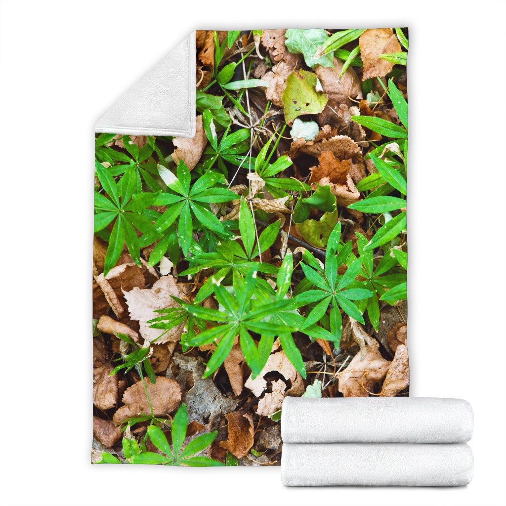 Camouflage Realistic Tree Fresh Print Fleece Blanket