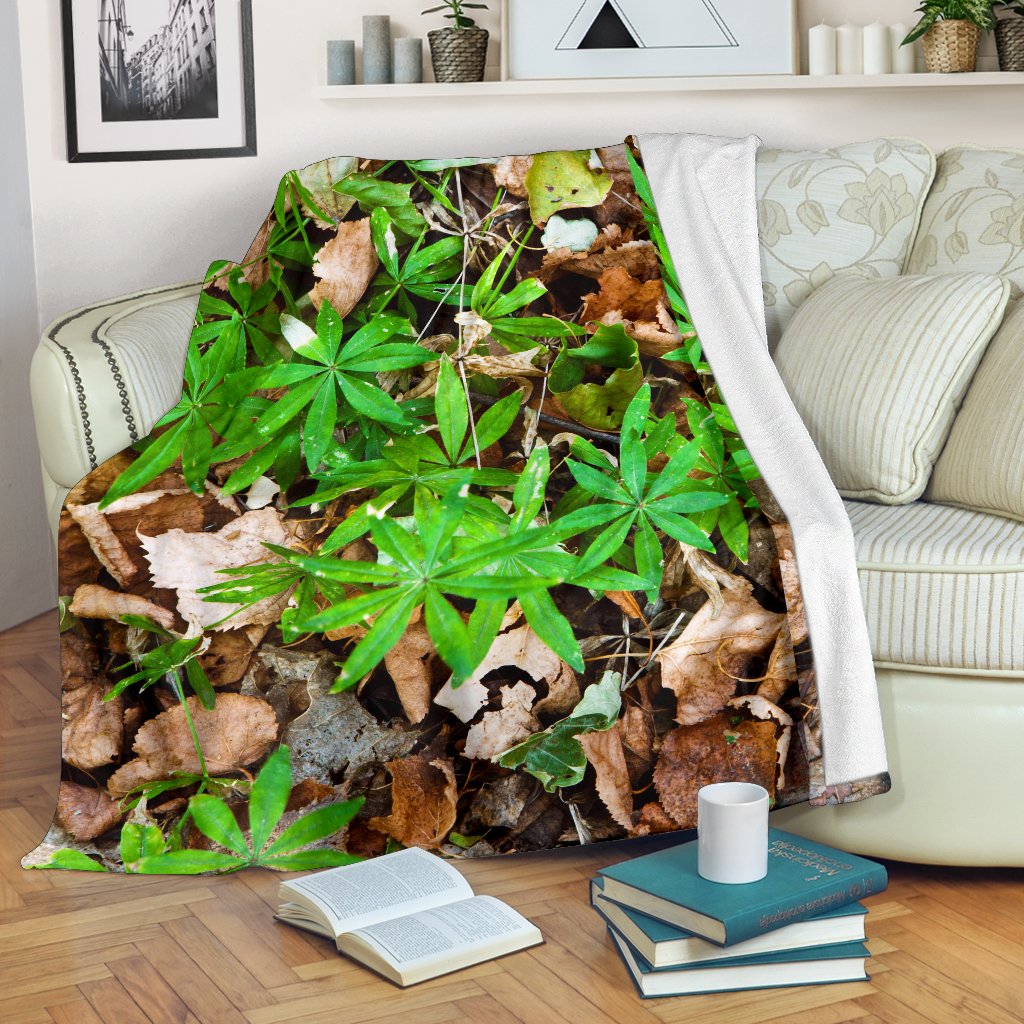 Camouflage Realistic Tree Fresh Print Fleece Blanket