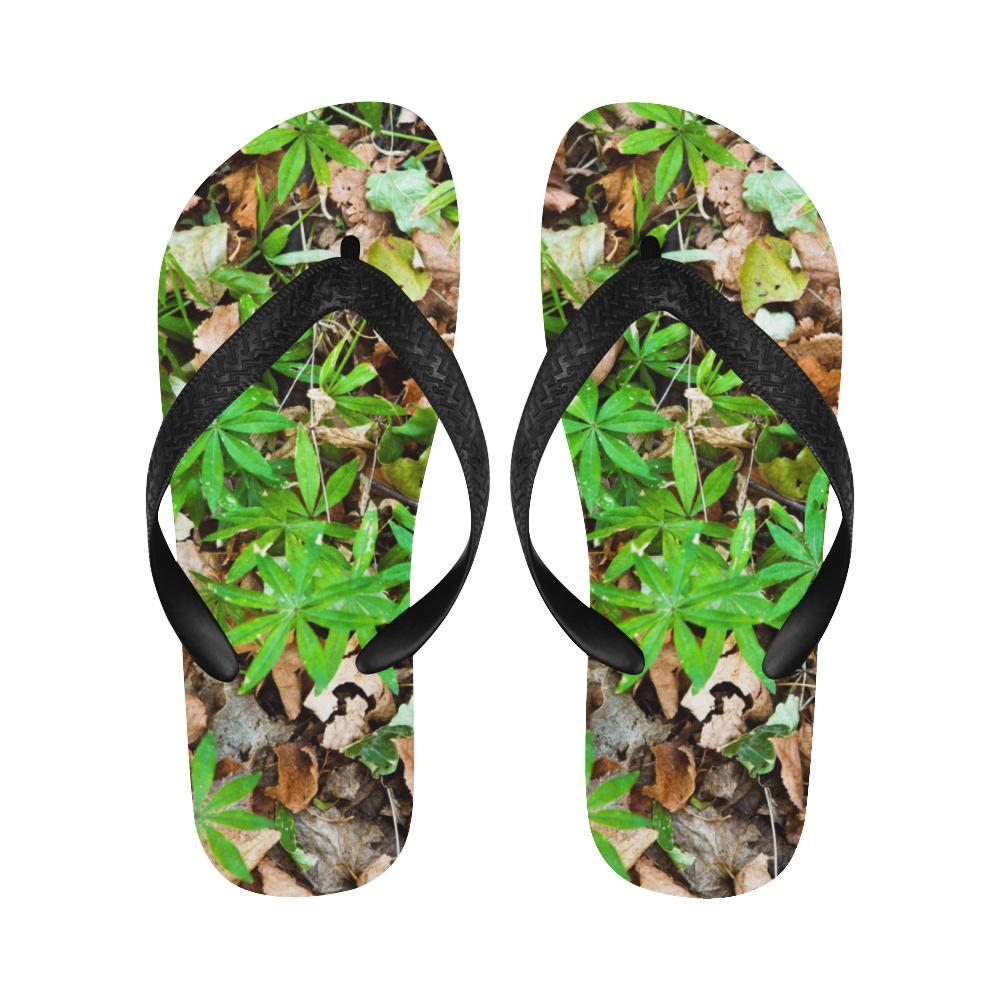 Camouflage Realistic Tree Fresh Print Flip Flops-JTAMIGO.COM
