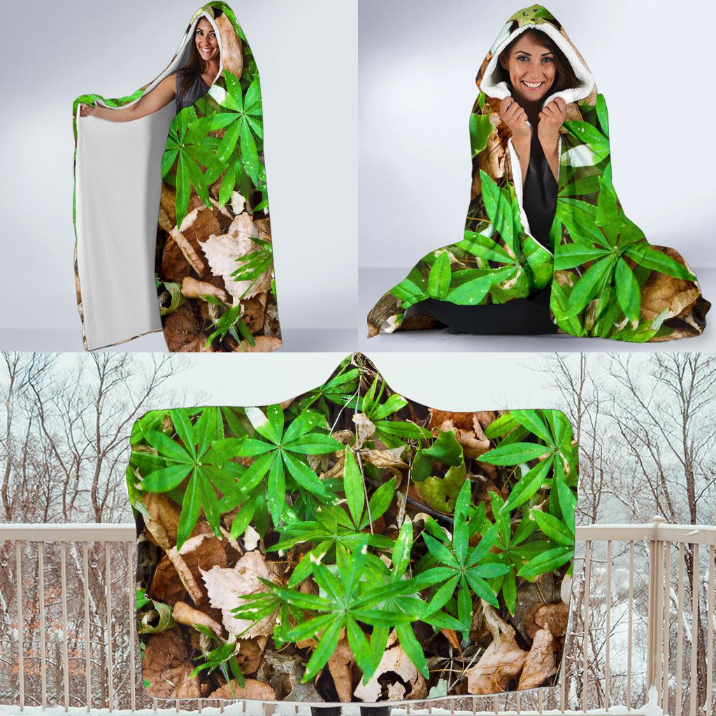 Camouflage Realistic Tree Fresh Print Hooded Blanket-JTAMIGO.COM