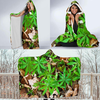 Camouflage Realistic Tree Fresh Print Hooded Blanket-JTAMIGO.COM
