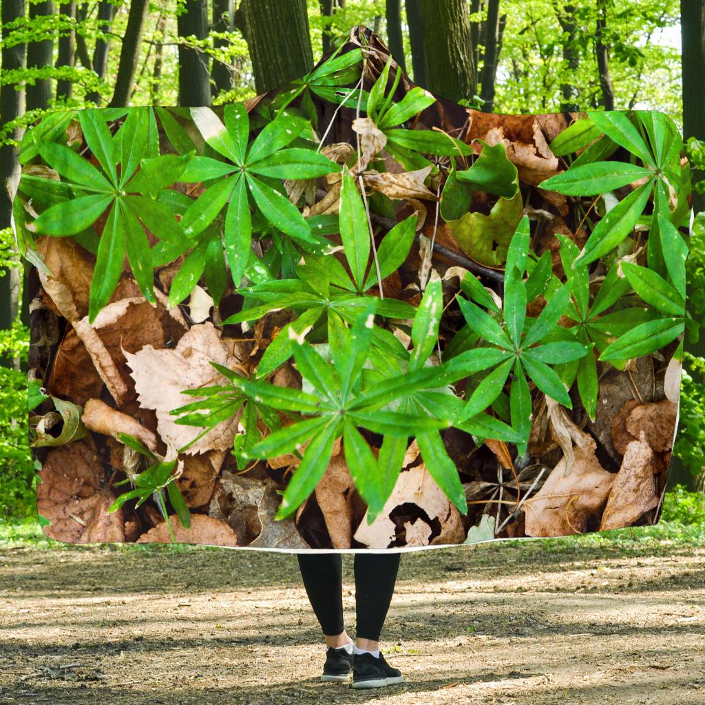 Camouflage Realistic Tree Fresh Print Hooded Blanket-JTAMIGO.COM