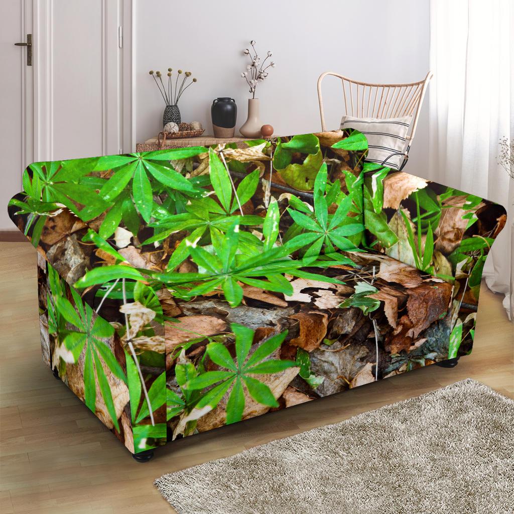 Camouflage Realistic Tree Fresh Print Loveseat Slipcover-JTAMIGO.COM