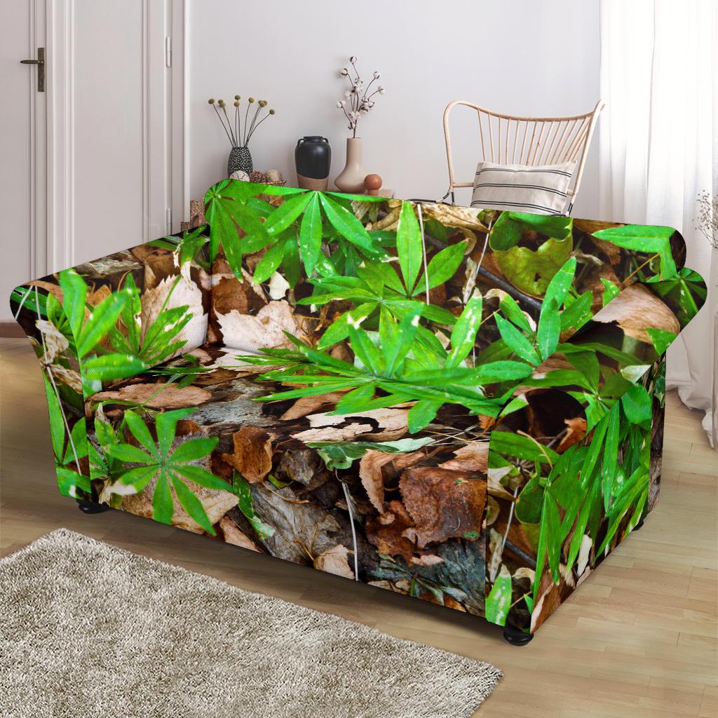 Camouflage Realistic Tree Fresh Print Loveseat Slipcover-JTAMIGO.COM