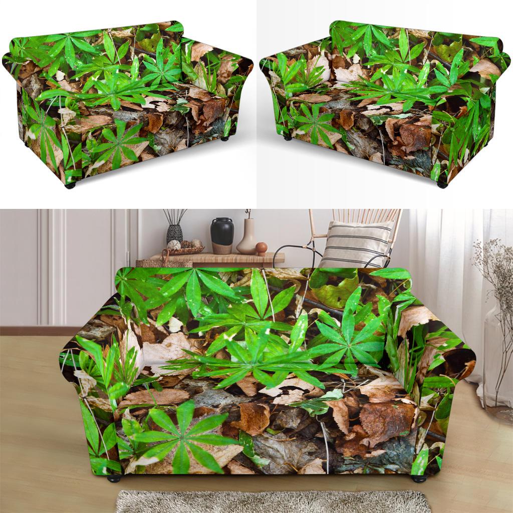 Camouflage Realistic Tree Fresh Print Loveseat Slipcover-JTAMIGO.COM