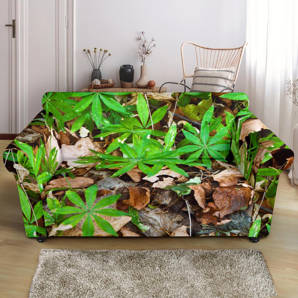 Camouflage Realistic Tree Fresh Print Loveseat Slipcover-JTAMIGO.COM