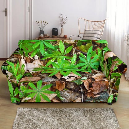 Camouflage Realistic Tree Fresh Print Loveseat Slipcover-JTAMIGO.COM