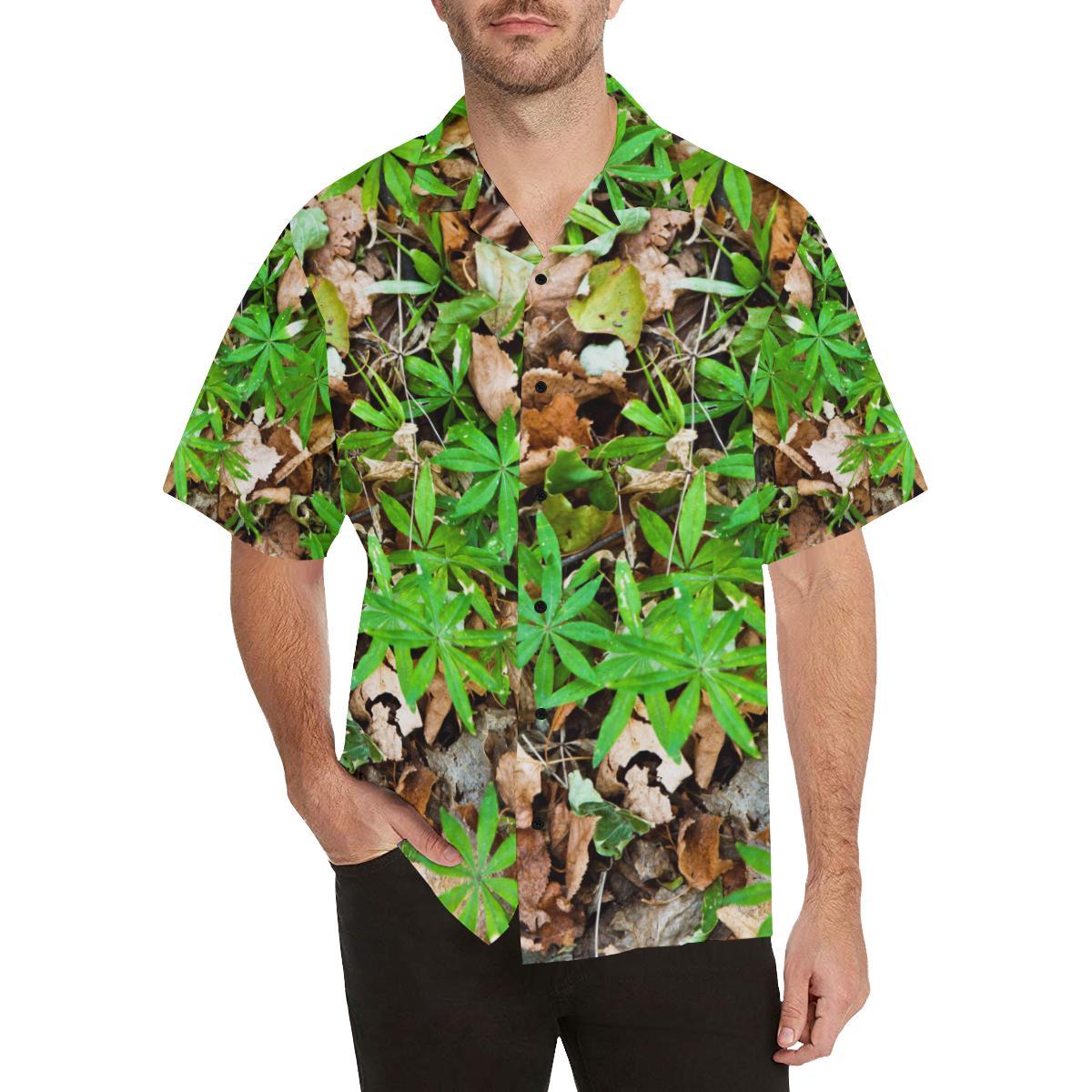 Camouflage Realistic Tree Fresh Print Men Aloha Hawaiian Shirt
