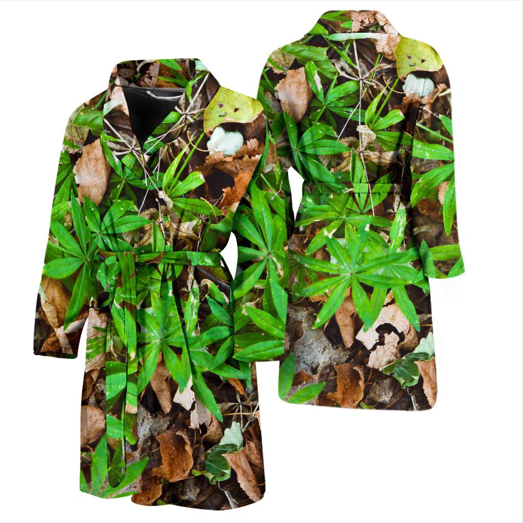 Camouflage Realistic Tree Fresh Print Men Bath Robe-JTAMIGO.COM