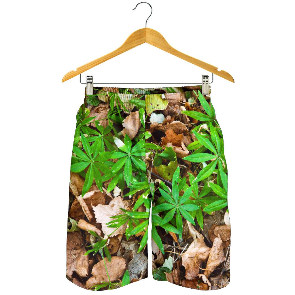 Camouflage Realistic Tree Fresh Print Mens Shorts-JTAMIGO.COM