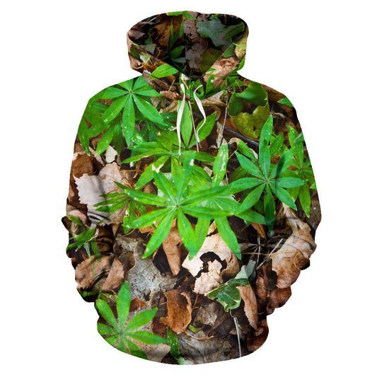 Camouflage Realistic Tree Fresh Print Pullover Hoodie