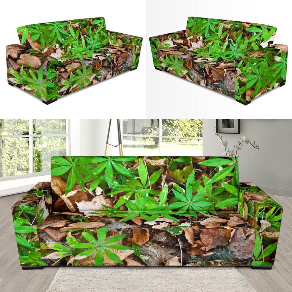 Camouflage Realistic Tree Fresh Print Sofa Slipcover-JTAMIGO.COM