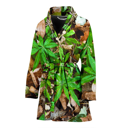 Camouflage Realistic Tree Fresh Print Women Bath Robe-JTAMIGO.COM