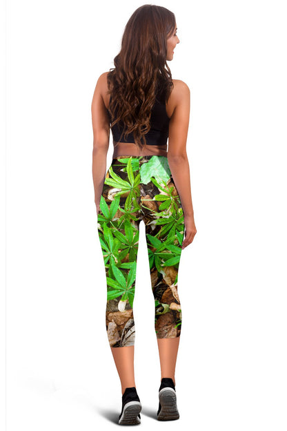 Camouflage Realistic Tree Fresh Print Women Capris
