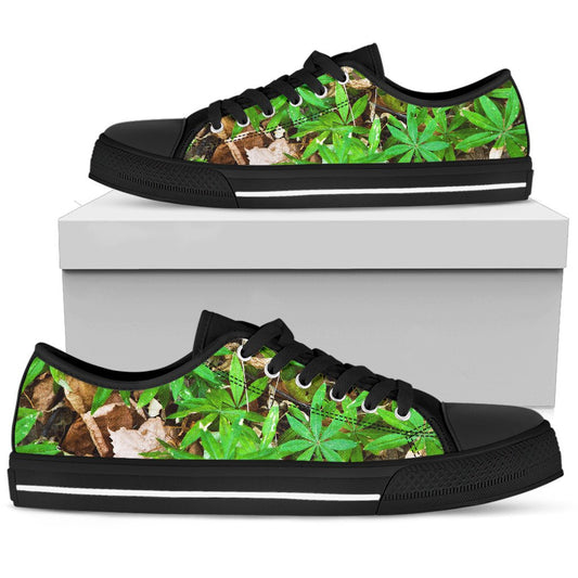 Camouflage Realistic Tree Fresh Print Women Low Top Shoes