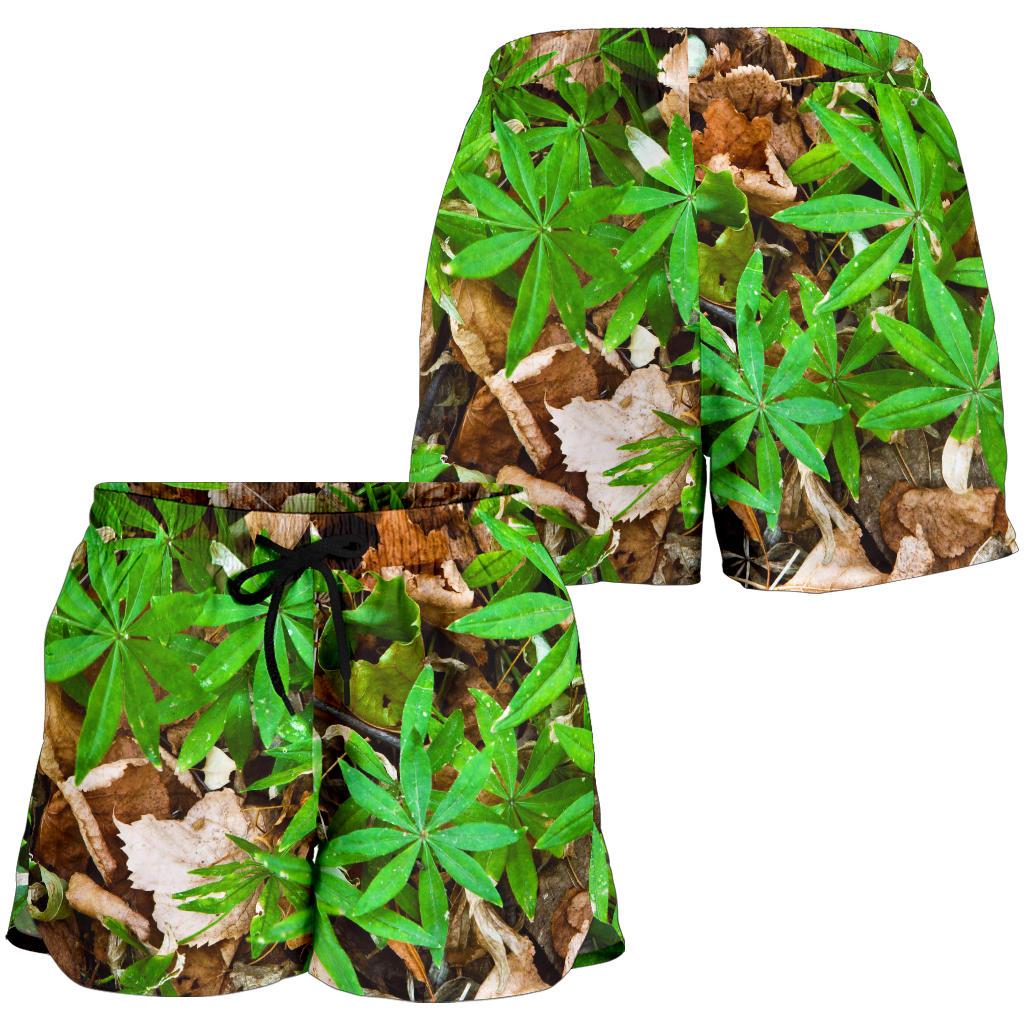 Camouflage Realistic Tree Fresh Print Women Shorts-JTAMIGO.COM