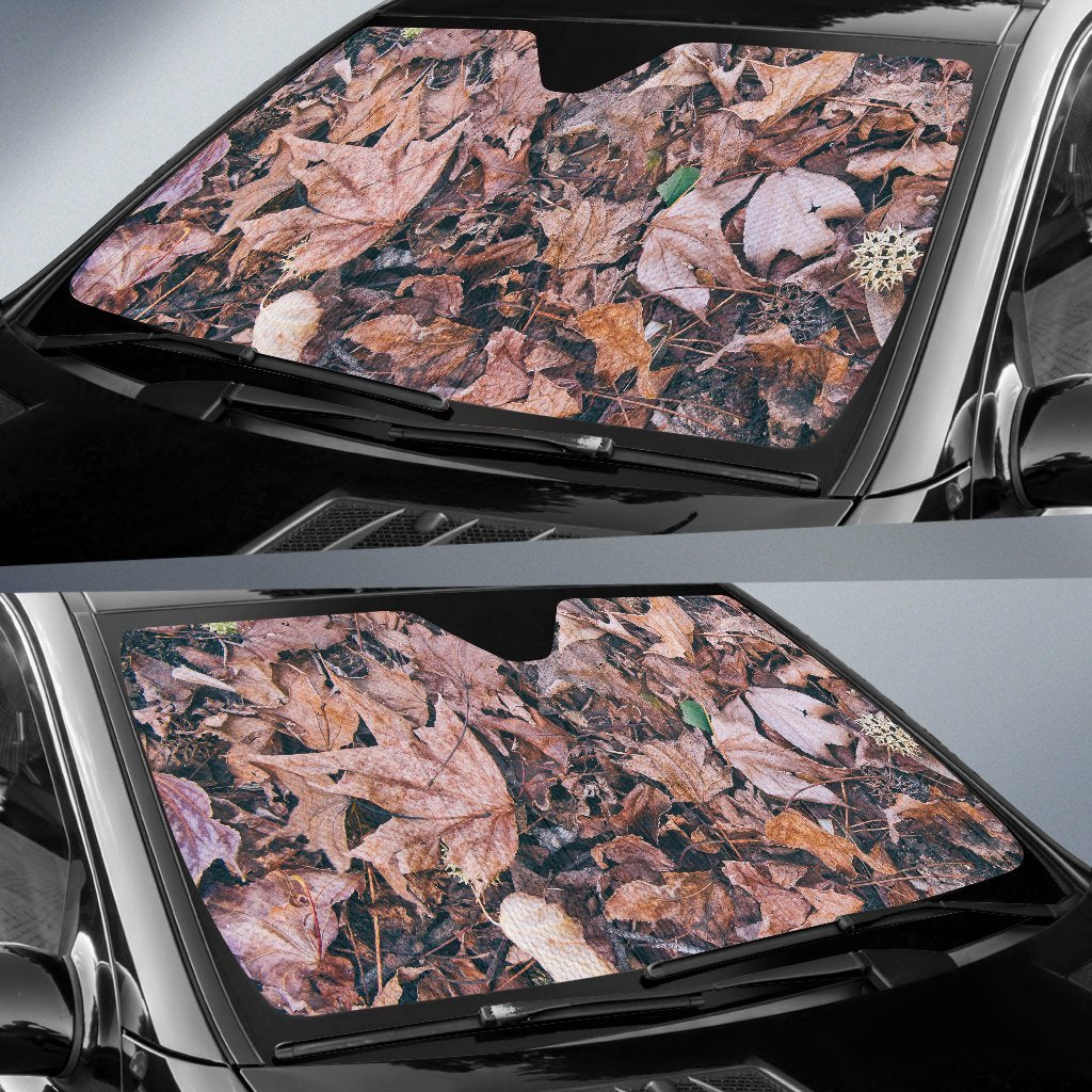 Camouflage Realistic Tree Leaf Print Car Sun Shade For Windshield