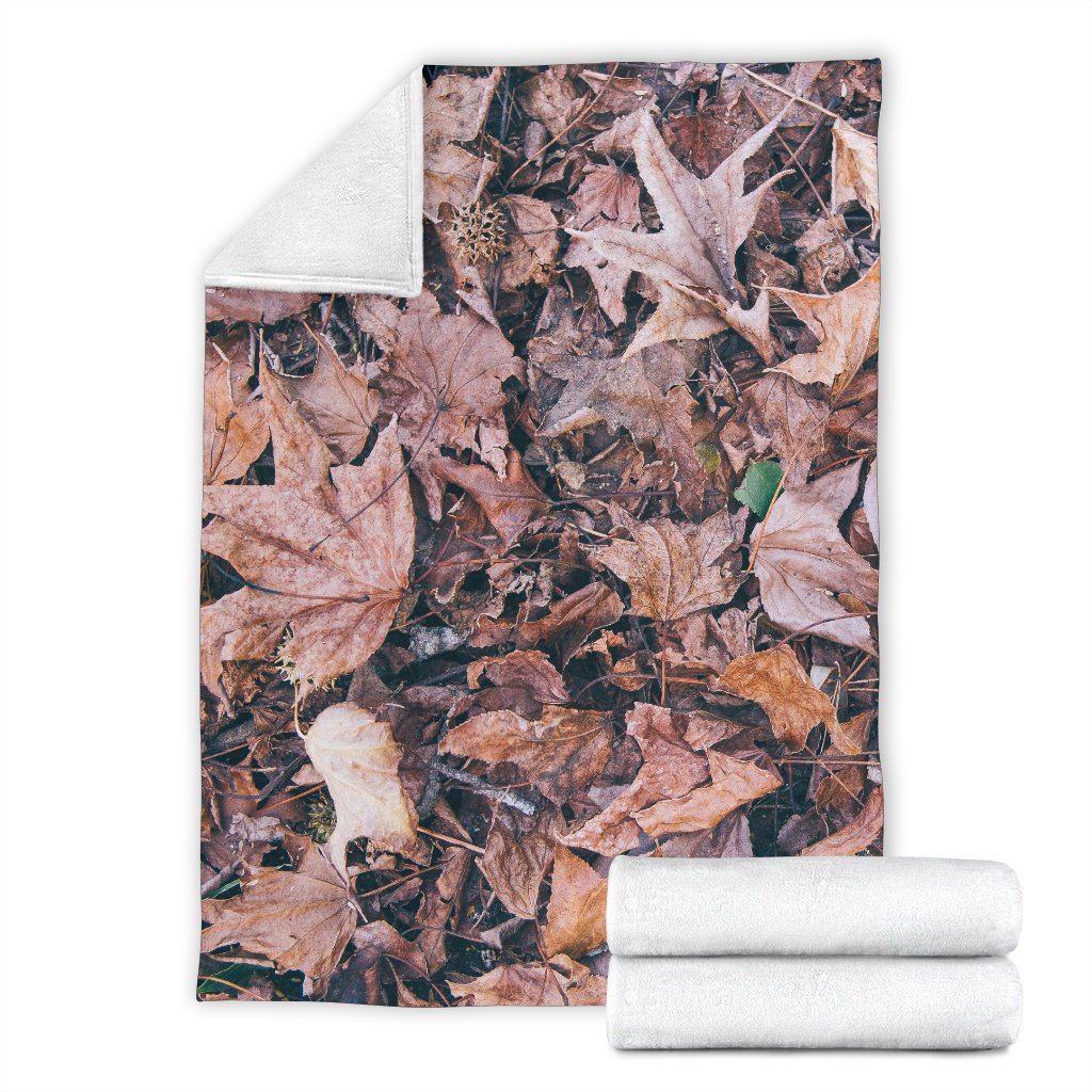Camouflage Realistic Tree Leaf Print Fleece Blanket