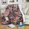 Camouflage Realistic Tree Leaf Print Fleece Blanket