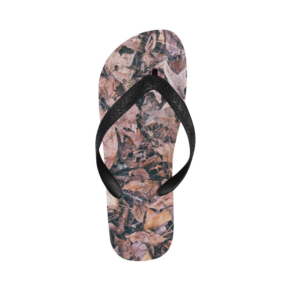 Camouflage Realistic Tree Leaf Print Flip Flops-JTAMIGO.COM
