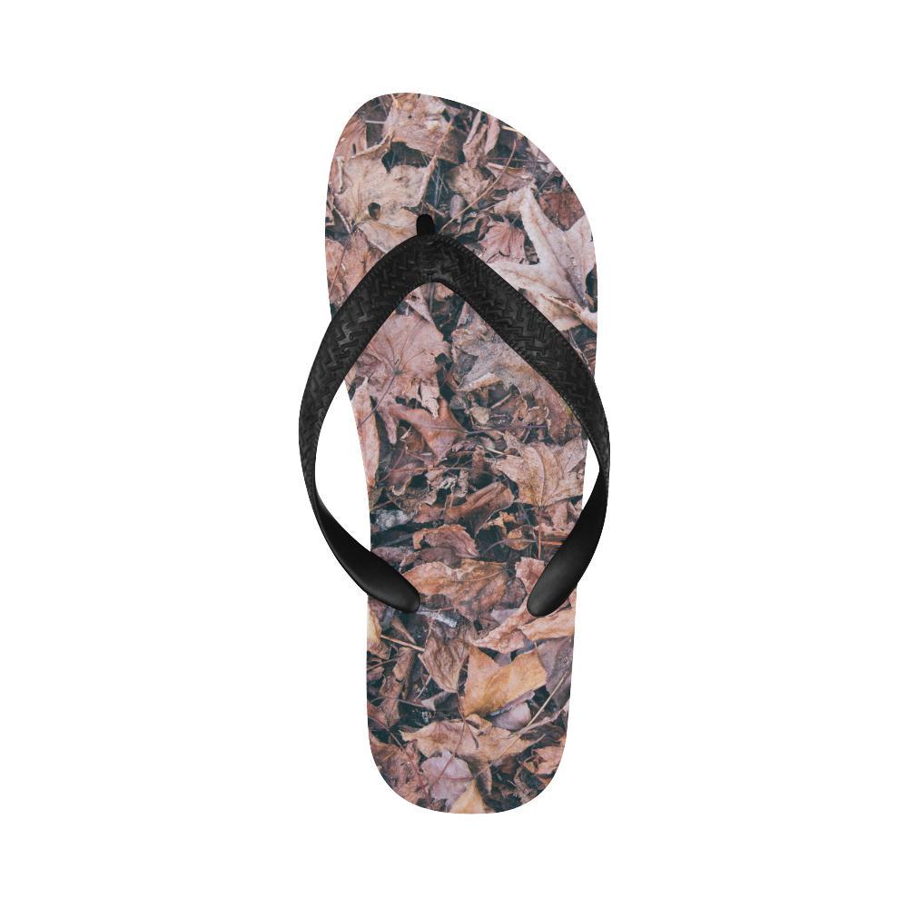Camouflage Realistic Tree Leaf Print Flip Flops-JTAMIGO.COM
