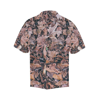 Camouflage Realistic Tree Leaf Print Men Aloha Hawaiian Shirt