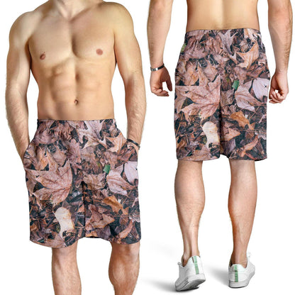 Camouflage Realistic Tree Leaf Print Mens Shorts-JTAMIGO.COM