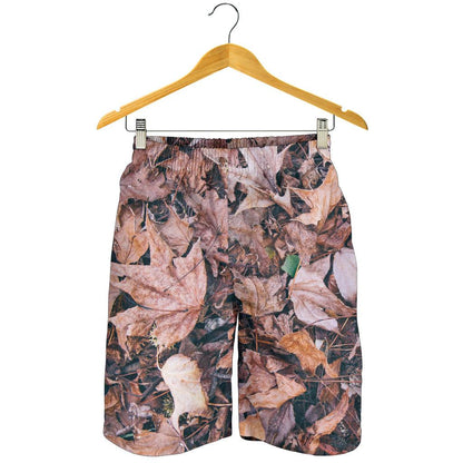 Camouflage Realistic Tree Leaf Print Mens Shorts-JTAMIGO.COM