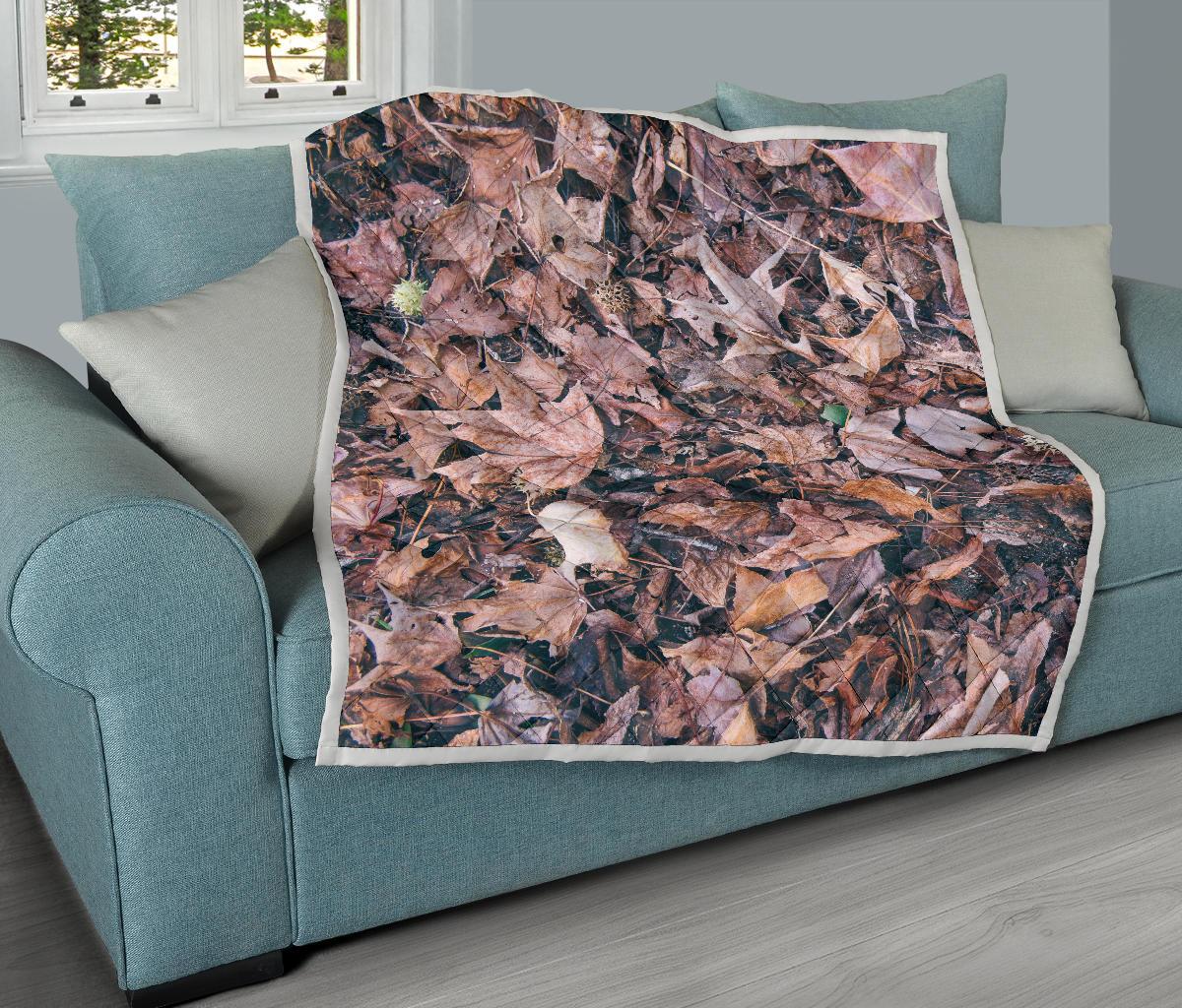 Camouflage Realistic Tree Leaf Print Premium Quilt-JTAMIGO.COM