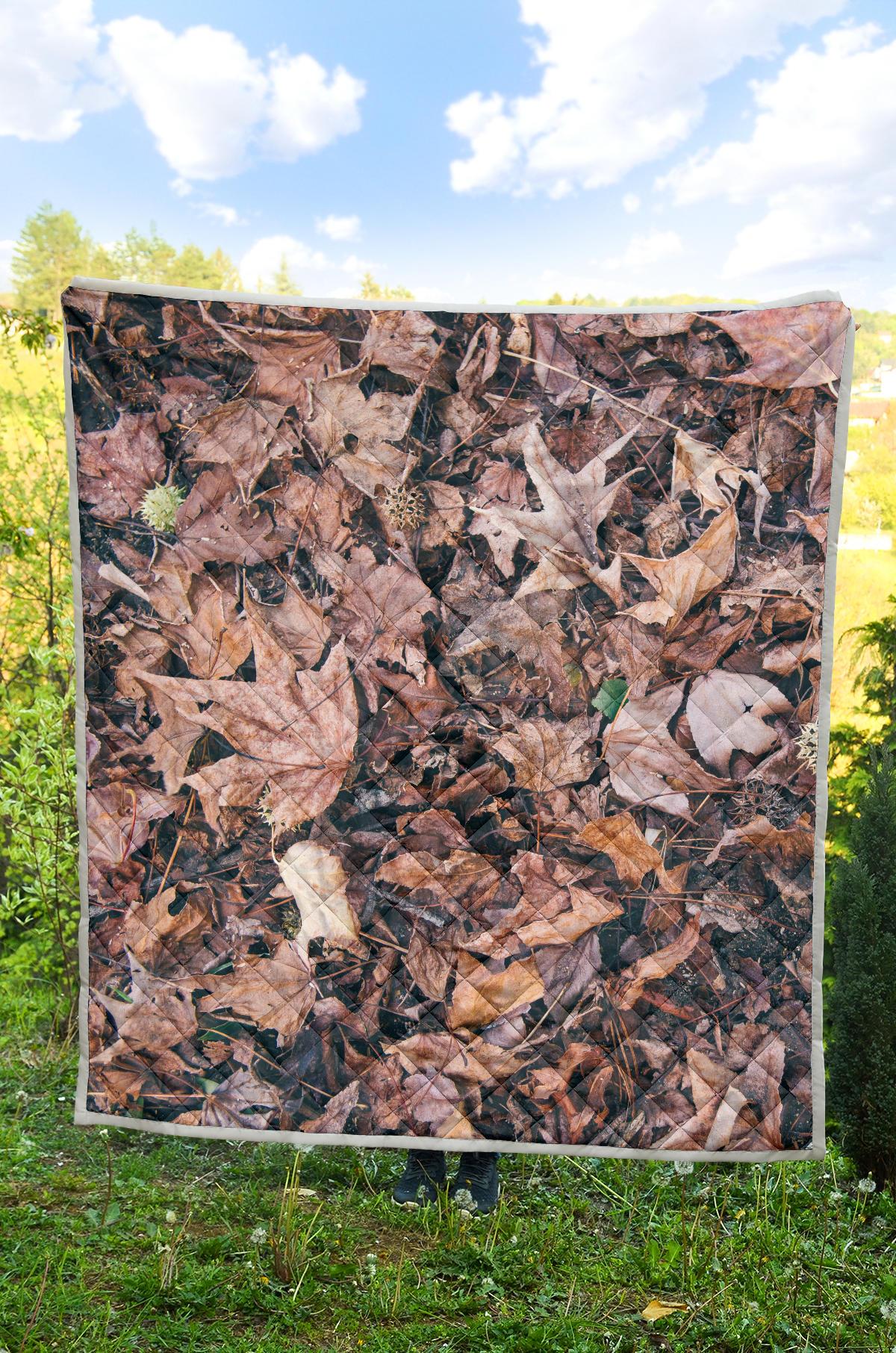 Camouflage Realistic Tree Leaf Print Premium Quilt-JTAMIGO.COM