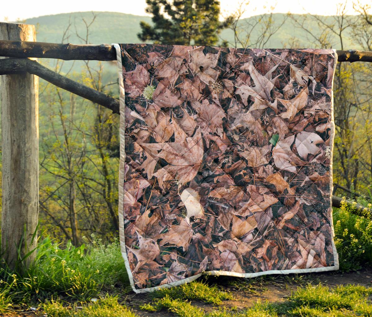 Camouflage Realistic Tree Leaf Print Premium Quilt-JTAMIGO.COM