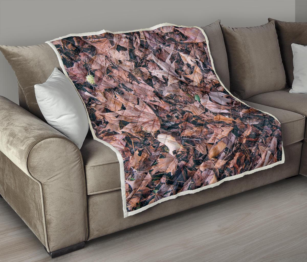 Camouflage Realistic Tree Leaf Print Premium Quilt-JTAMIGO.COM