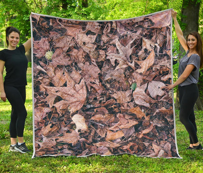 Camouflage Realistic Tree Leaf Print Premium Quilt-JTAMIGO.COM