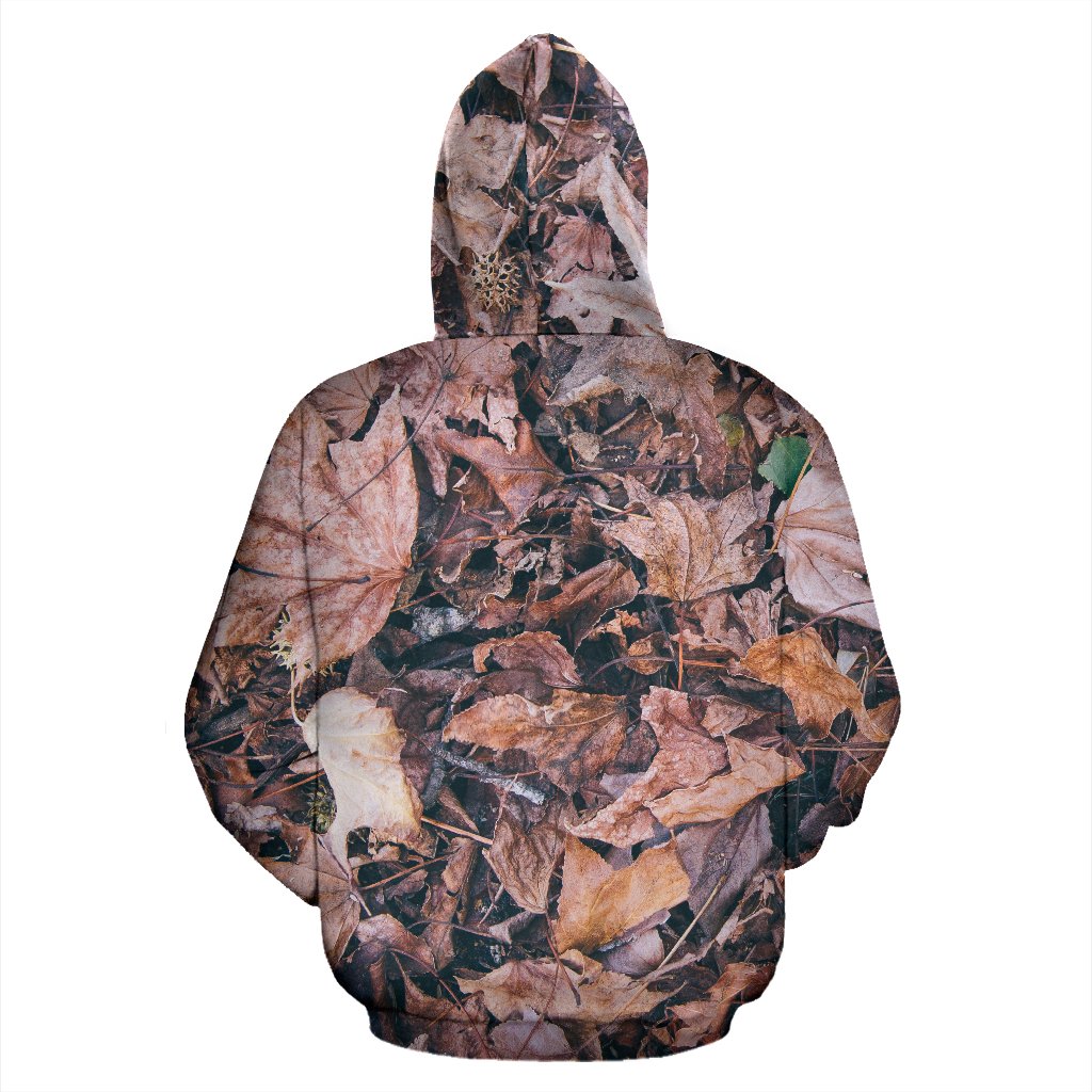 Camouflage Realistic Tree Leaf Print Pullover Hoodie