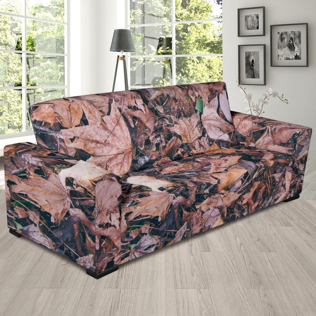 Camouflage Realistic Tree Leaf Print Sofa Slipcover-JTAMIGO.COM