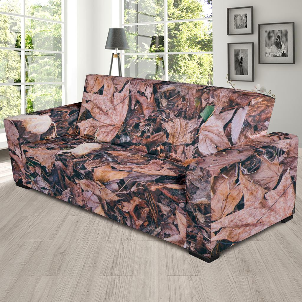 Camouflage Realistic Tree Leaf Print Sofa Slipcover-JTAMIGO.COM