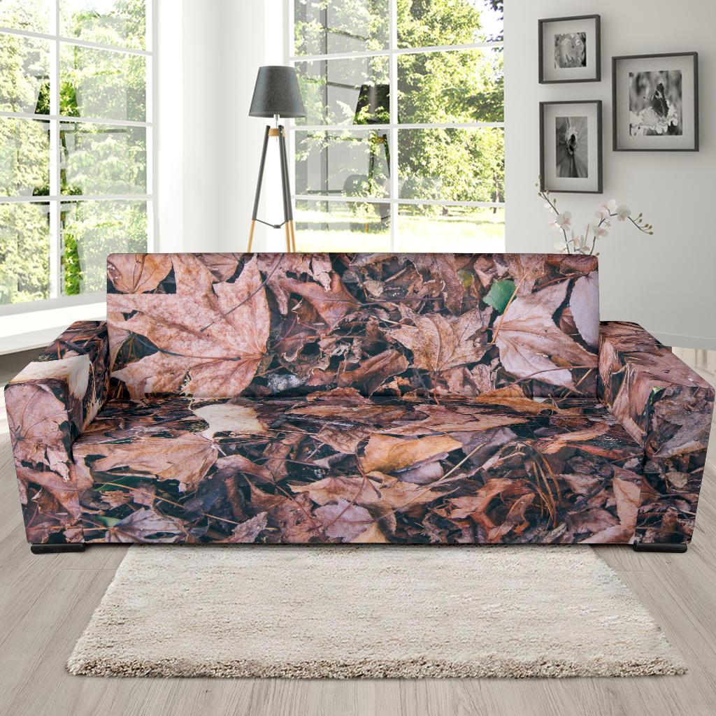 Camouflage Realistic Tree Leaf Print Sofa Slipcover-JTAMIGO.COM