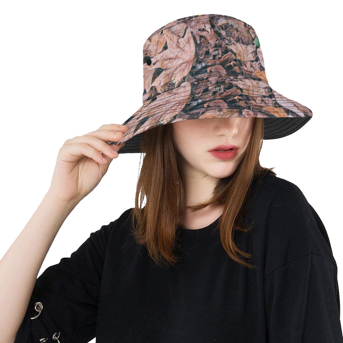 Camouflage Realistic Tree Leaf Print Unisex Bucket Hat
