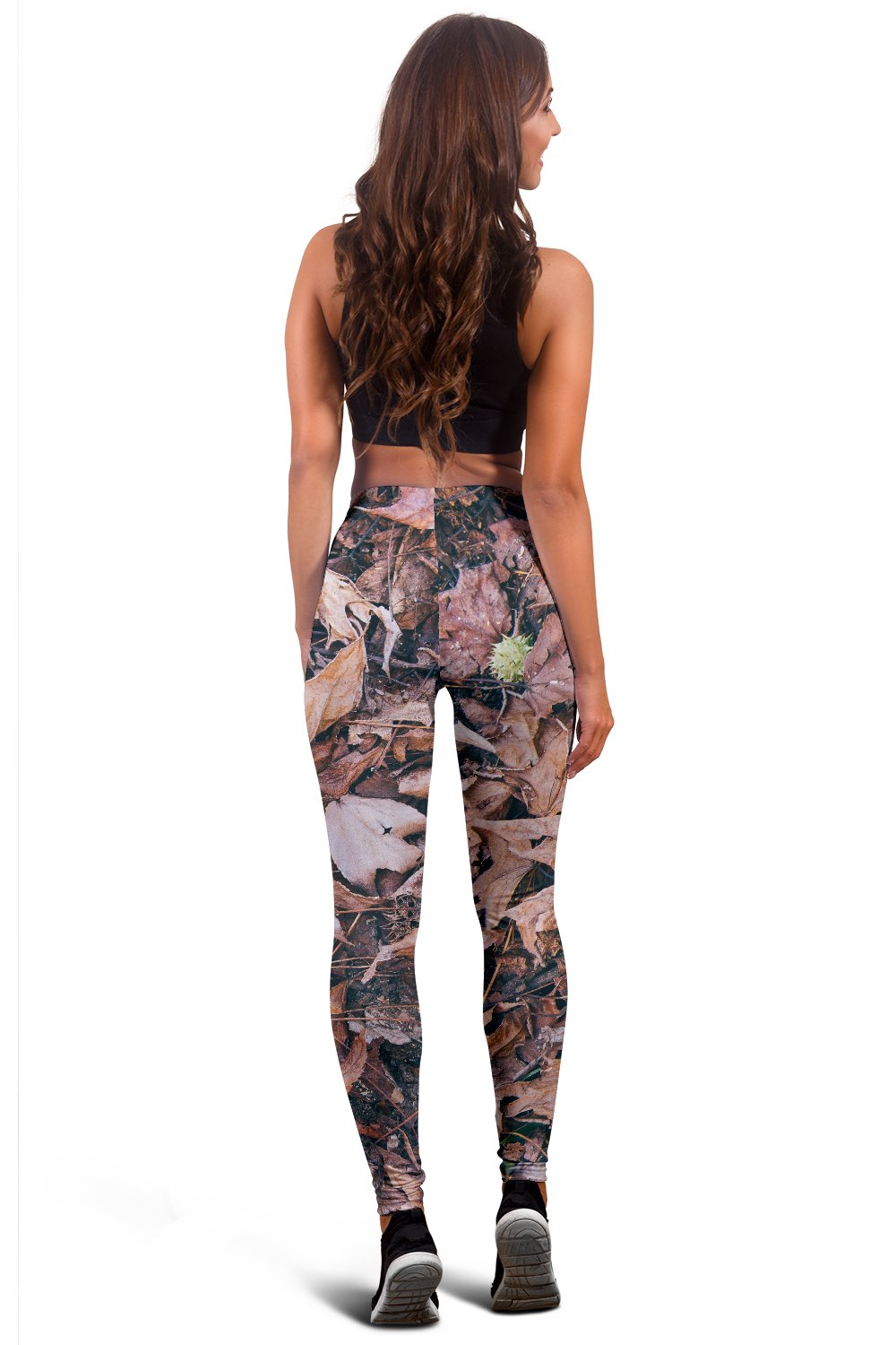 Camouflage Realistic Tree Leaf Print Women Leggings