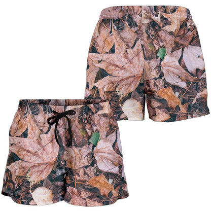 Camouflage Realistic Tree Leaf Print Women Shorts-JTAMIGO.COM