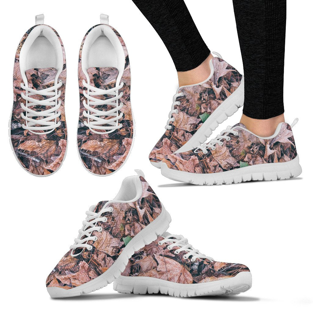 Camouflage Realistic Tree Leaf Print Women Sneakers Shoes