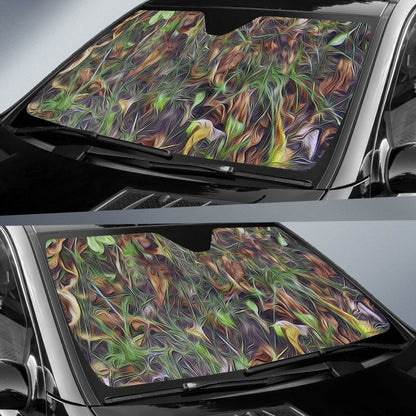 Camouflage Realistic Tree Print Car Sun Shade For Windshield