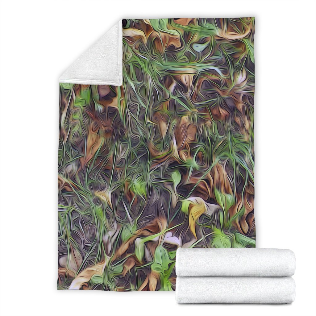 Camouflage Realistic Tree Print Fleece Blanket